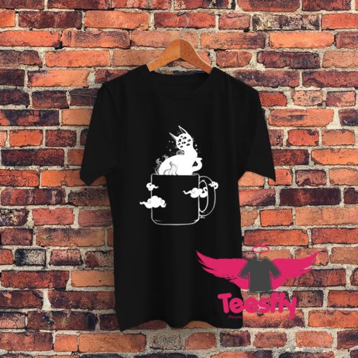 Many Eyed Cat In Coffee Cup Graphic T Shirt