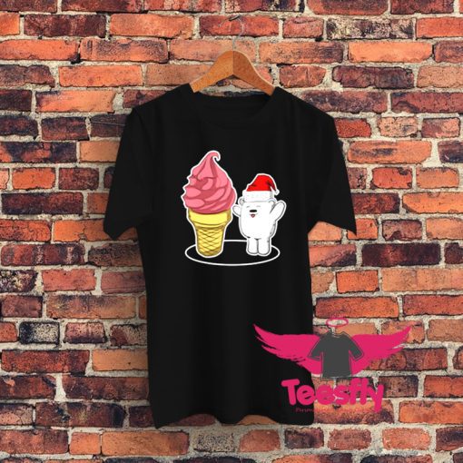 Polar Bear With Hat And Soft Ice Cream Graphic T Shirt