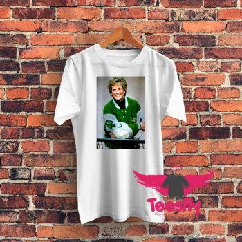 Princess Diana Smiling Wearing Philadelphia Eagles Jacket Graphic T Shirt