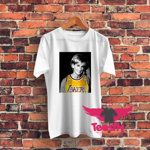 Princess Diana Wearing Los Angeles LA Lakers Jersey Graphic T Shirt