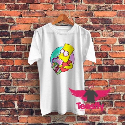 Psychedelic Bart Simpson Trippy Cartoon Funny Vector Art Graphic T Shirt