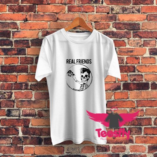 Real Friends Pizza Skeleton Graphic T Shirt