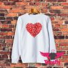 Red Floral Pattern Heart Sweatshirt