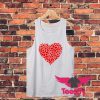 Red Floral Pattern Heart Unisex Tank Top