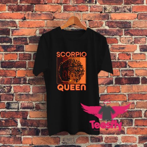 Retro Scorpio Queen Afro Woman Graphic T Shirt
