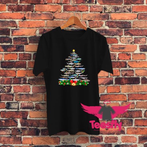SHARK Christmas Tree Sweater Graphic T Shirt