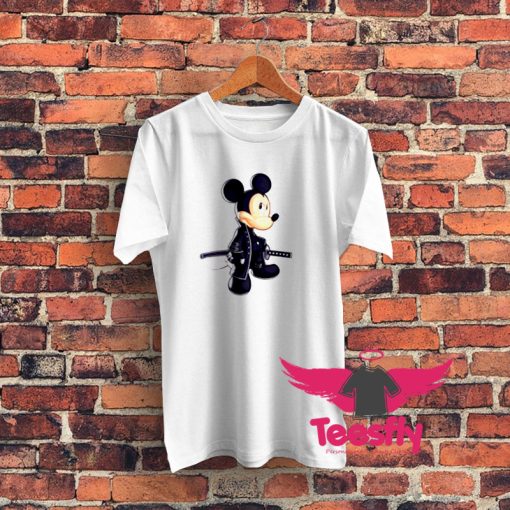 Samurai Mickey Mouse Cartoon Character Graphic T Shirt