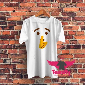 Shh Shushing Face Emoji Graphic T Shirt