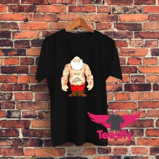 Shirtless Santa Covered In Tattoos For Christmas Graphic T Shirt
