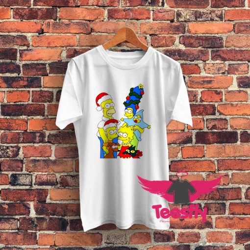 Simpsons Christmas Family Graphic T Shirt
