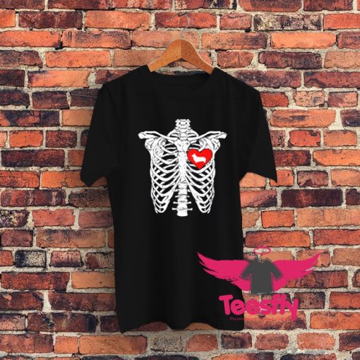 Skeleton Rib Cage Pembroke Welsh Corgi Dog Graphic T Shirt