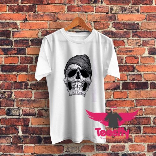 Skull With Beanie Hat Style Graphic T Shirt