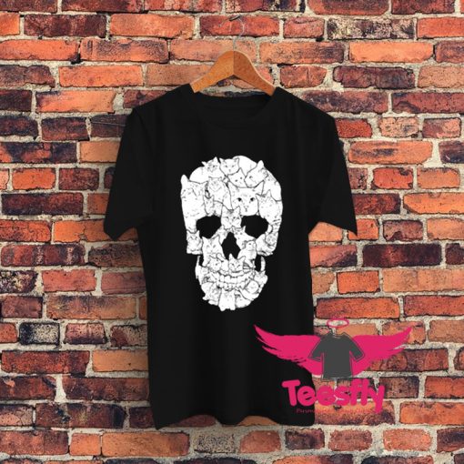 Skull of Cats Cool Graphic T Shirt