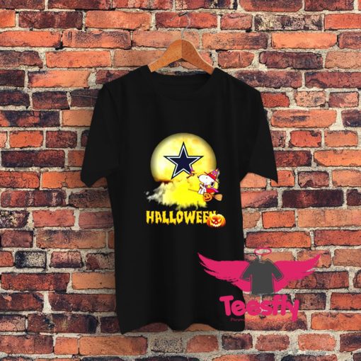 Snoopy Halloween Flying Dallas Cowboys Graphic T Shirt