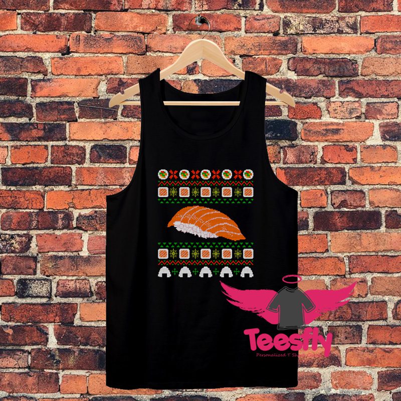 Ugly Sushi Sweater Christmas Unisex Tank Top