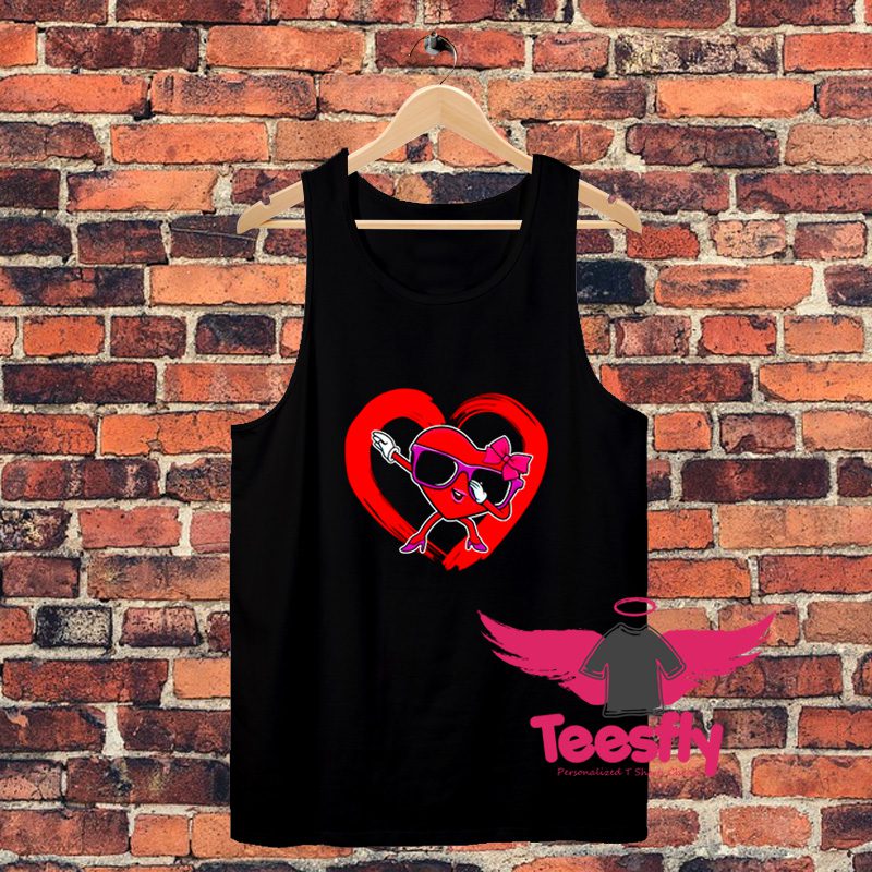 Valentine Dab Dabbing Heart Girl Unisex Tank Top