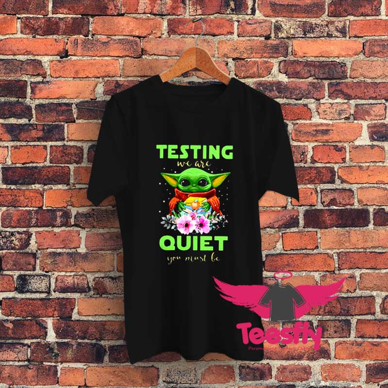 Baby Yoda Hug Book Testing Graphic T Shirt