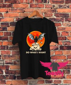 Bat And Black Cat Moon Graphic T Shirt