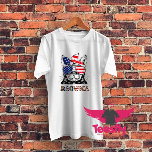 Cat Meowica 4Th Of July Funny T Shirt