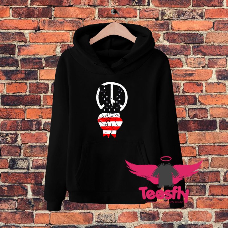 Classic Fourth 4Th Of July American Flag Peace Hoodie