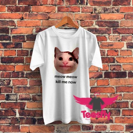 Cool Cat Meow Meow Kill Me Now Graphic T Shirt