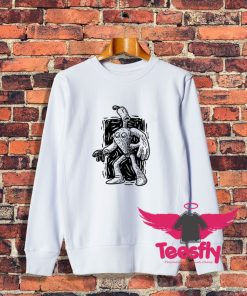 Funny Silly Monster Illustration Brushstrokes Sweatshirt