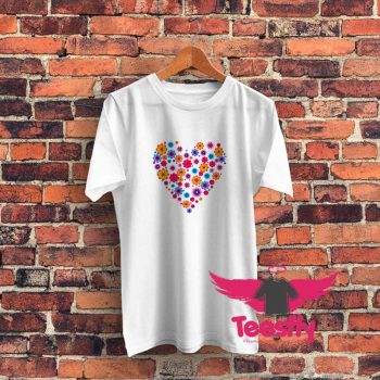 Heart Flower Colorful Graphic T Shirt