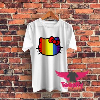 Hello Kitty Rainbow Stripe1 Graphic T Shirt