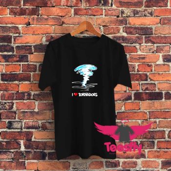 I Love Tornado Design Art Graphic T Shirt