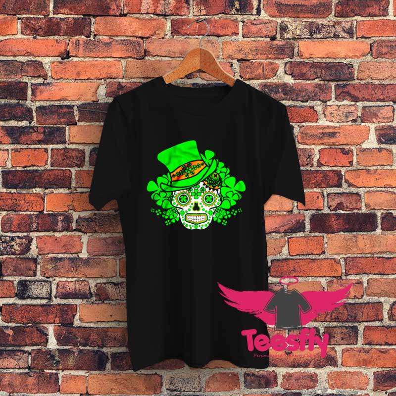 Irish Sugar Skull Graphic T Shirt