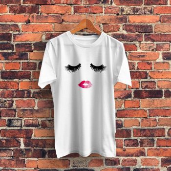 Lip And Eyelash Drawing Graphic T Shirt
