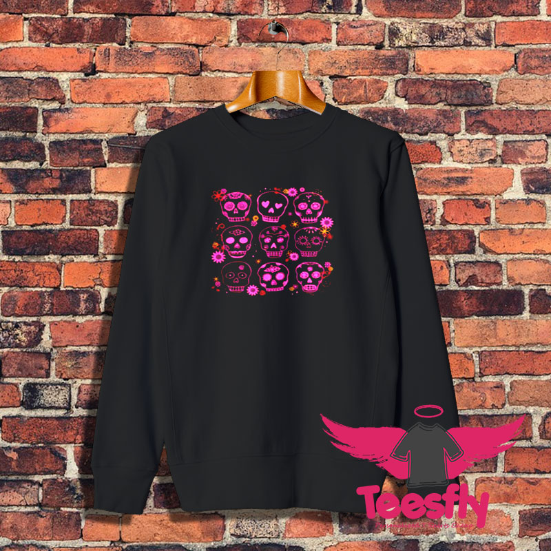 Mexican Pink Sugar Skulls Sweatshirt 1