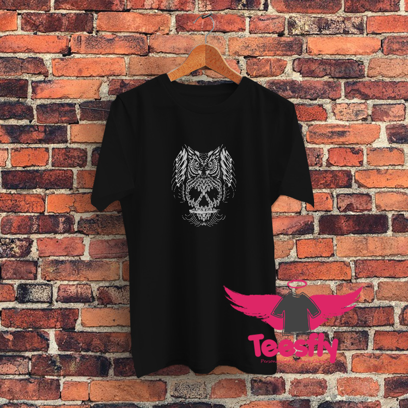 Owl Skull Ornate Graphic T Shirt