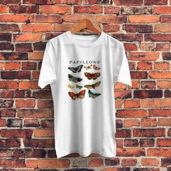 Papillons Butterfly Vintage Graphic T Shirt