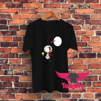 Peanuts Snoopy Woodstock Space Moon Graphic T Shirt