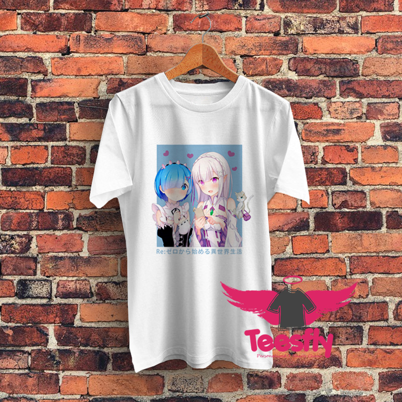 Re Zero Emilia and Rems Graphic T Shirt