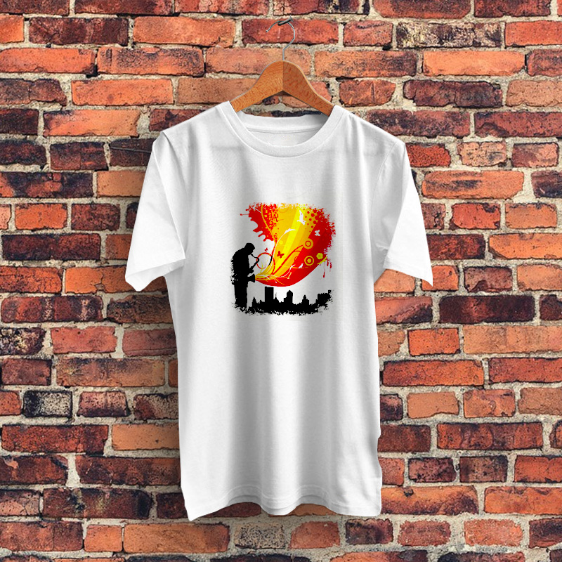 Retro Sax Art Graphic T Shirt