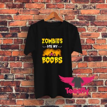 Zombies Ate My Boob Graphic T Shirt