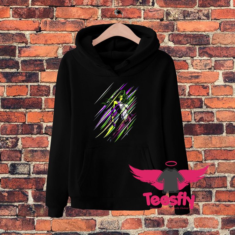 Cute Marvel She Hulk Effect Lined Portrait Hoodie