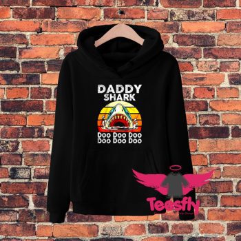 Funny Daddy Shark Sunset Hoodie