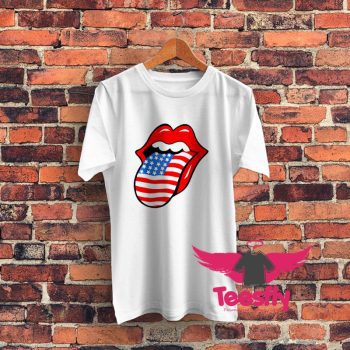 American Flag Lips Patriotic Day T Shirt