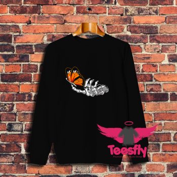 Monarch Butterfly Skeleton Hand Funny Sweatshirt