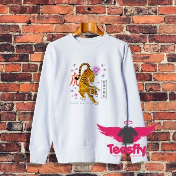 Chinese New Year Of Tiger Print Japanese Sweatshirt