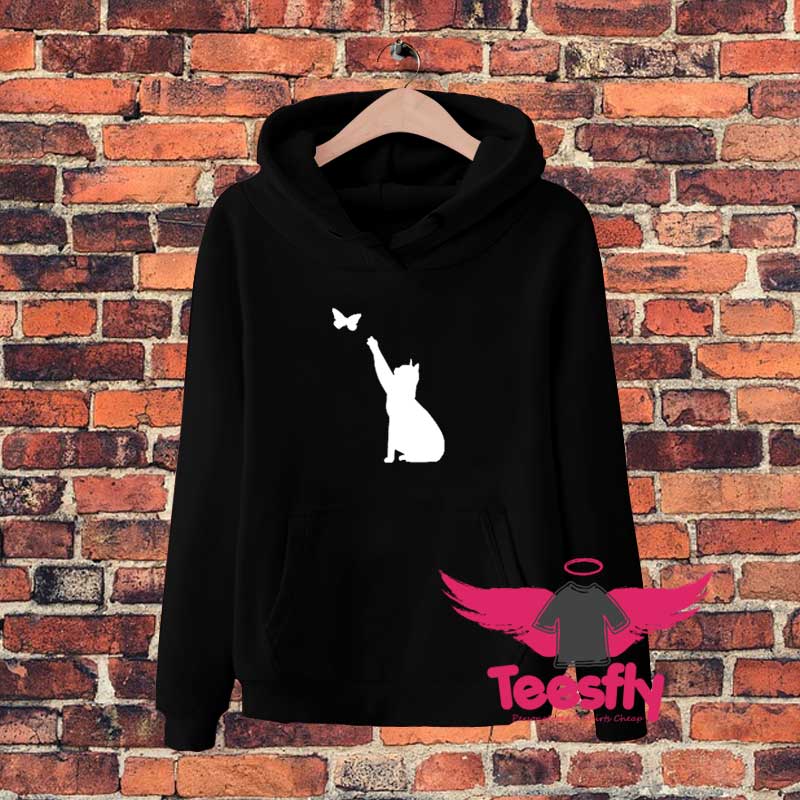 Cat Catching Butterfly Hoodie