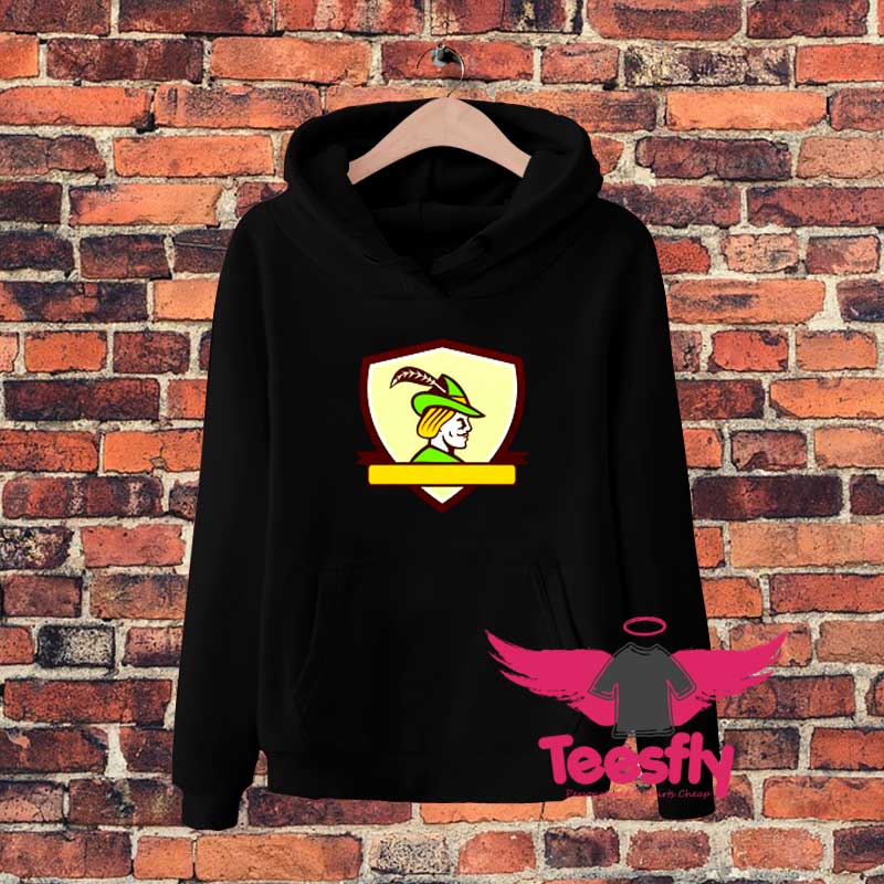 Robin Hood Side Ribbon Crest Retro Hoodie