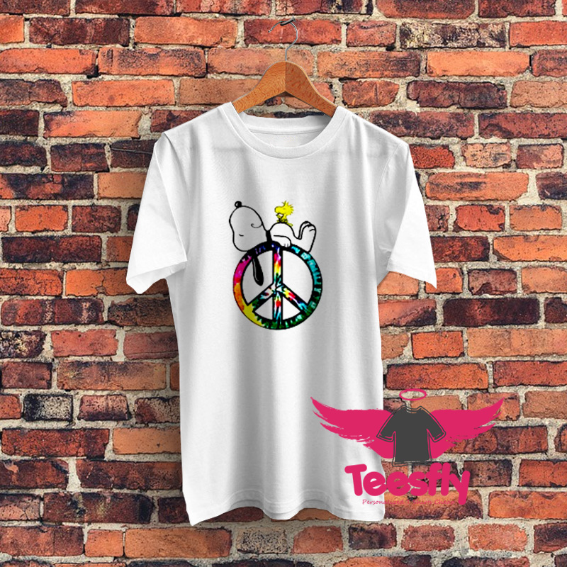 Awesome Peace And Love Hippie Sleeping Snoopy T Shirt