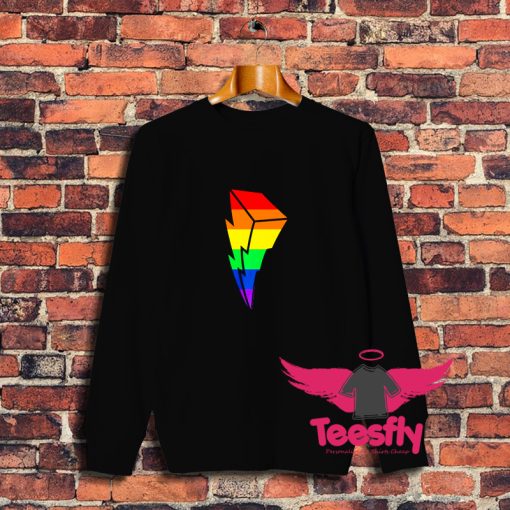 Cheap Power Rangers Pride Bolt Rainbow Sweatshirt