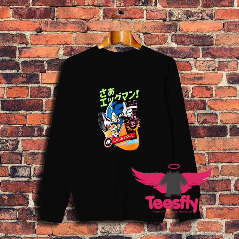 Classic Sonic The Hedgehog With Kanji Sweatshirt