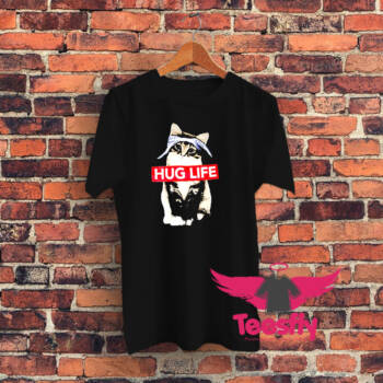 Funny Parody Hug Life Cat Graphic T Shirt