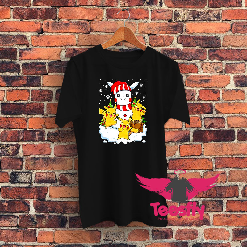 Merry Christmas Santa Pikachu Mashup Graphic T Shirt